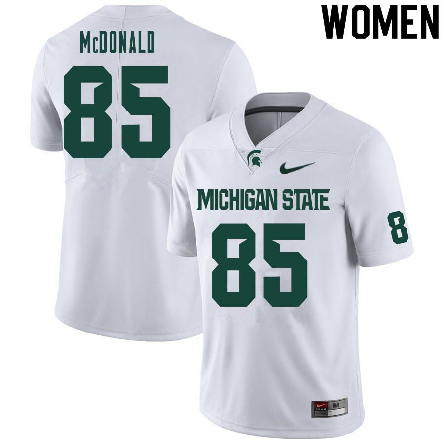 Women #85 Cade McDonald Michigan State Spartans College Football Jerseys Sale-White